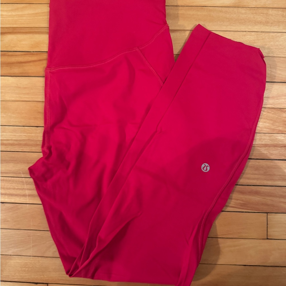 lululemon “dark red” base pace leggings